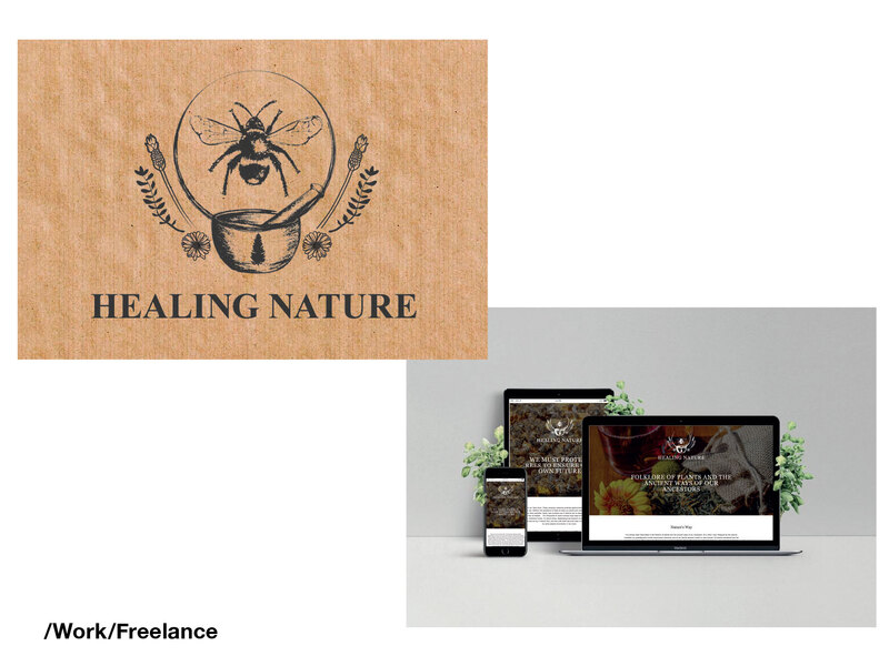 Healing Nature - branding and website layout.